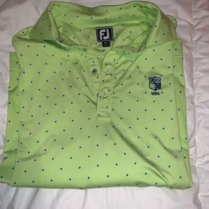 Footjoy Golf Polo Lime green and navy dots